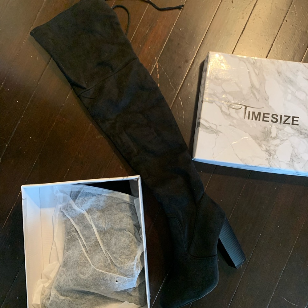 Over The Knee Black Boot High Heels